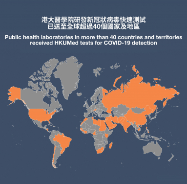 港大醫學院研發的新型冠狀病毒快速測試全球超過40個國家及地區的公共衞生實驗室受惠