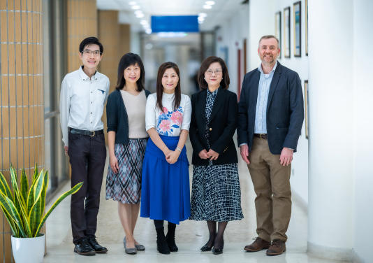 From Left to Right: Dr Charles Cheuk-fung Hau, Associate Professor Kathy Kar-man Shum, Senior Lecturer and PhD candidate Jacqueline Wai-yan Tang, Professor Cynthia Kar Yung Yiu and Associate Professor Rory Munro Watt