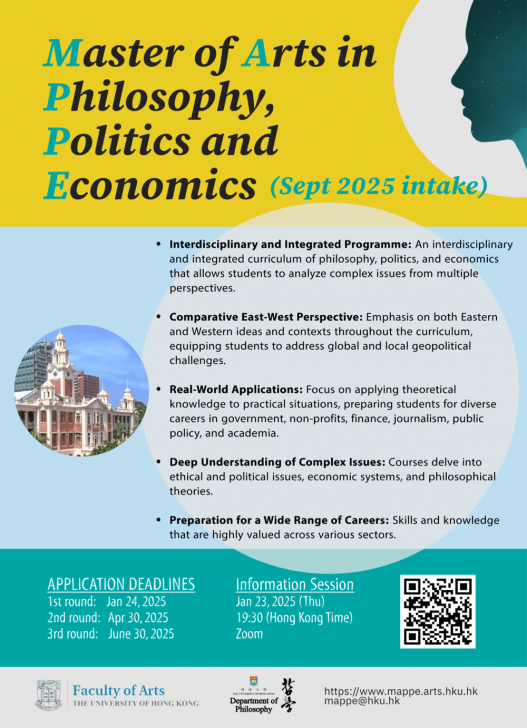 Master of Arts in Philosophy, Politics and Economics - Admission 2025-26