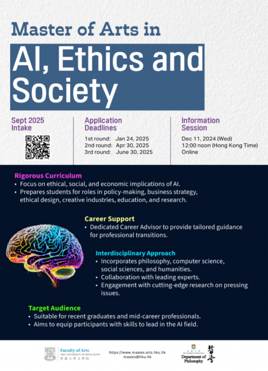 Master of Arts in AI, Ethics and  Society -  September 2025 Intake